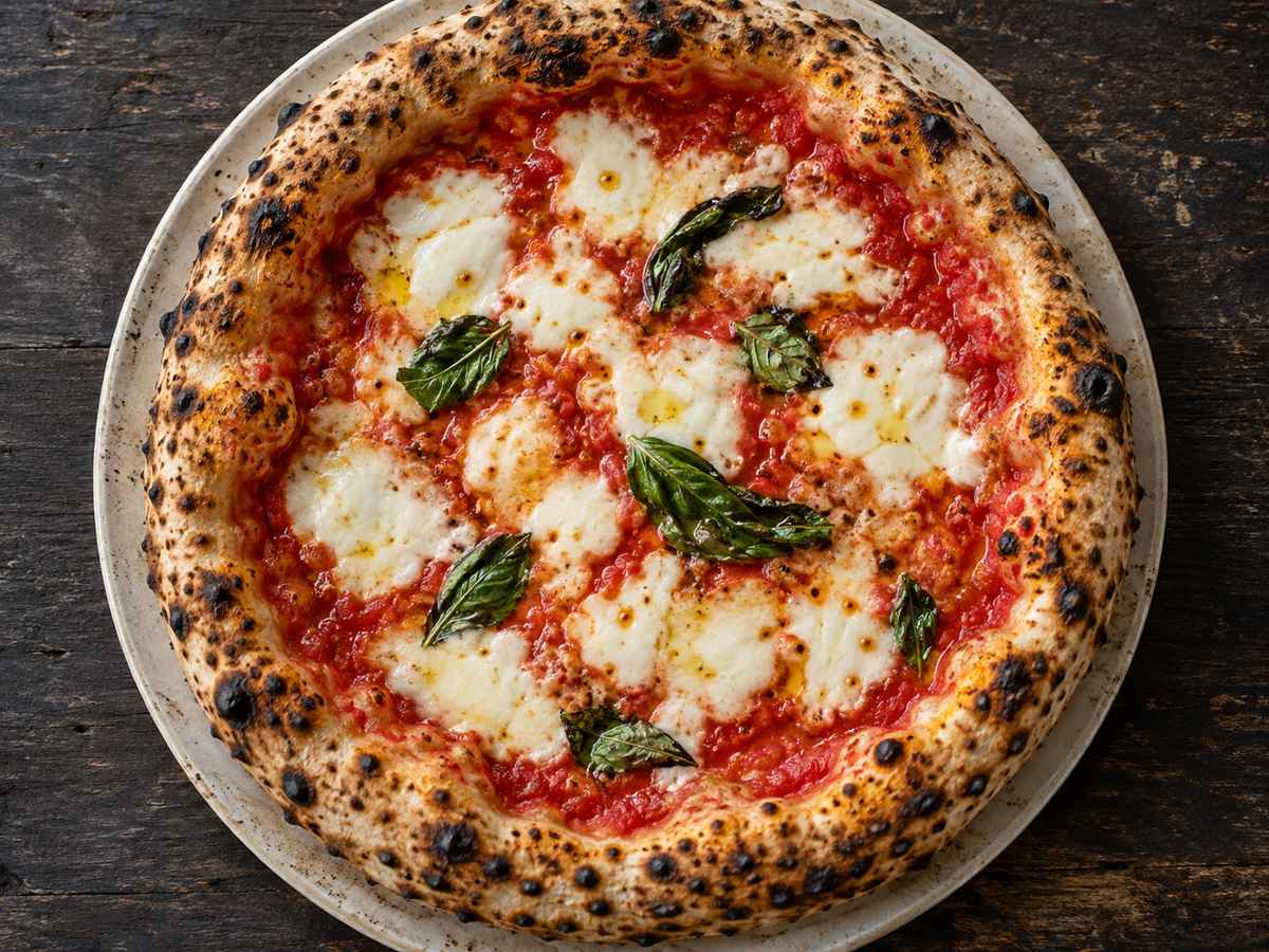Margherita — Paradižnik, fior di latte, bazilika